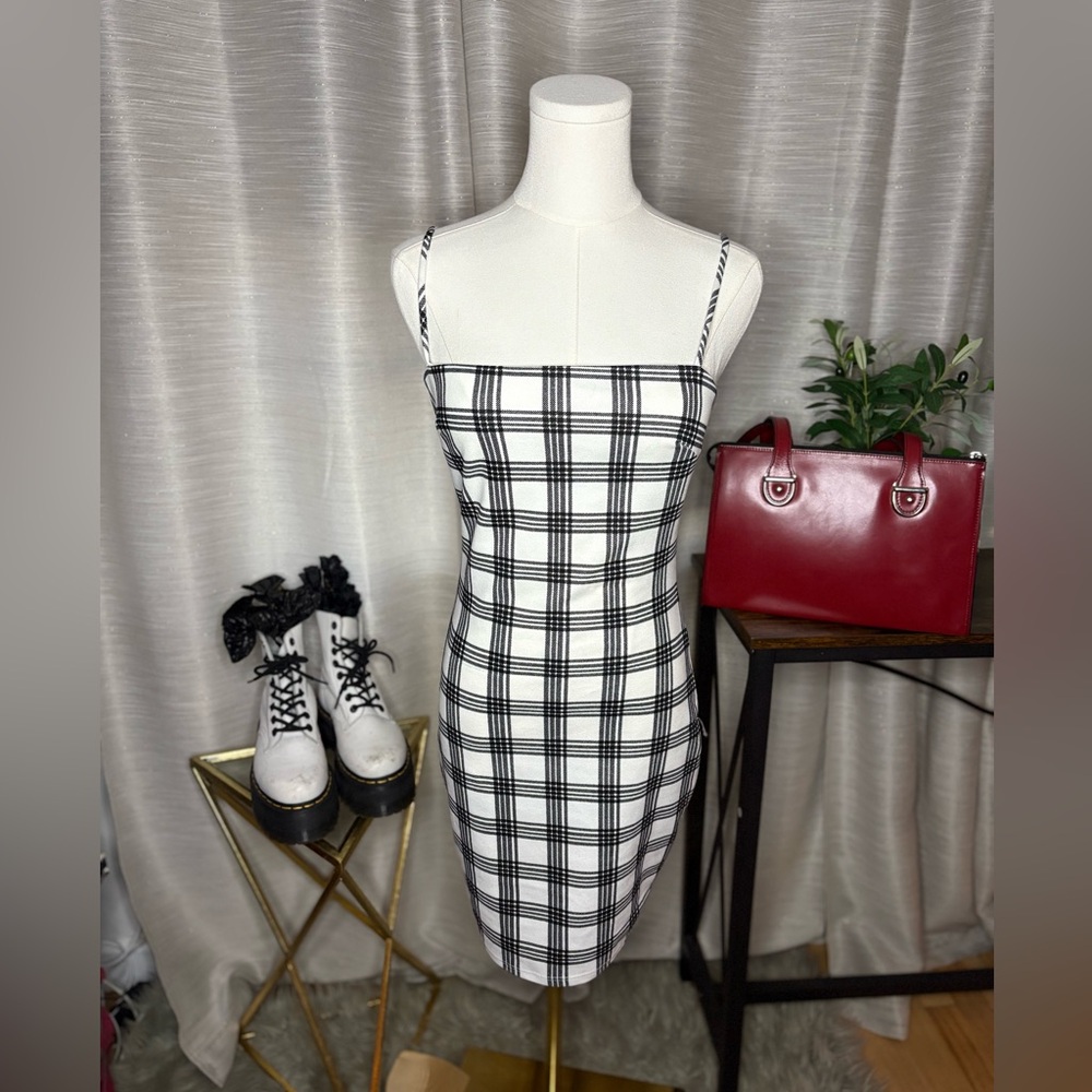 Windsor Black and White Checkered Mini Dress